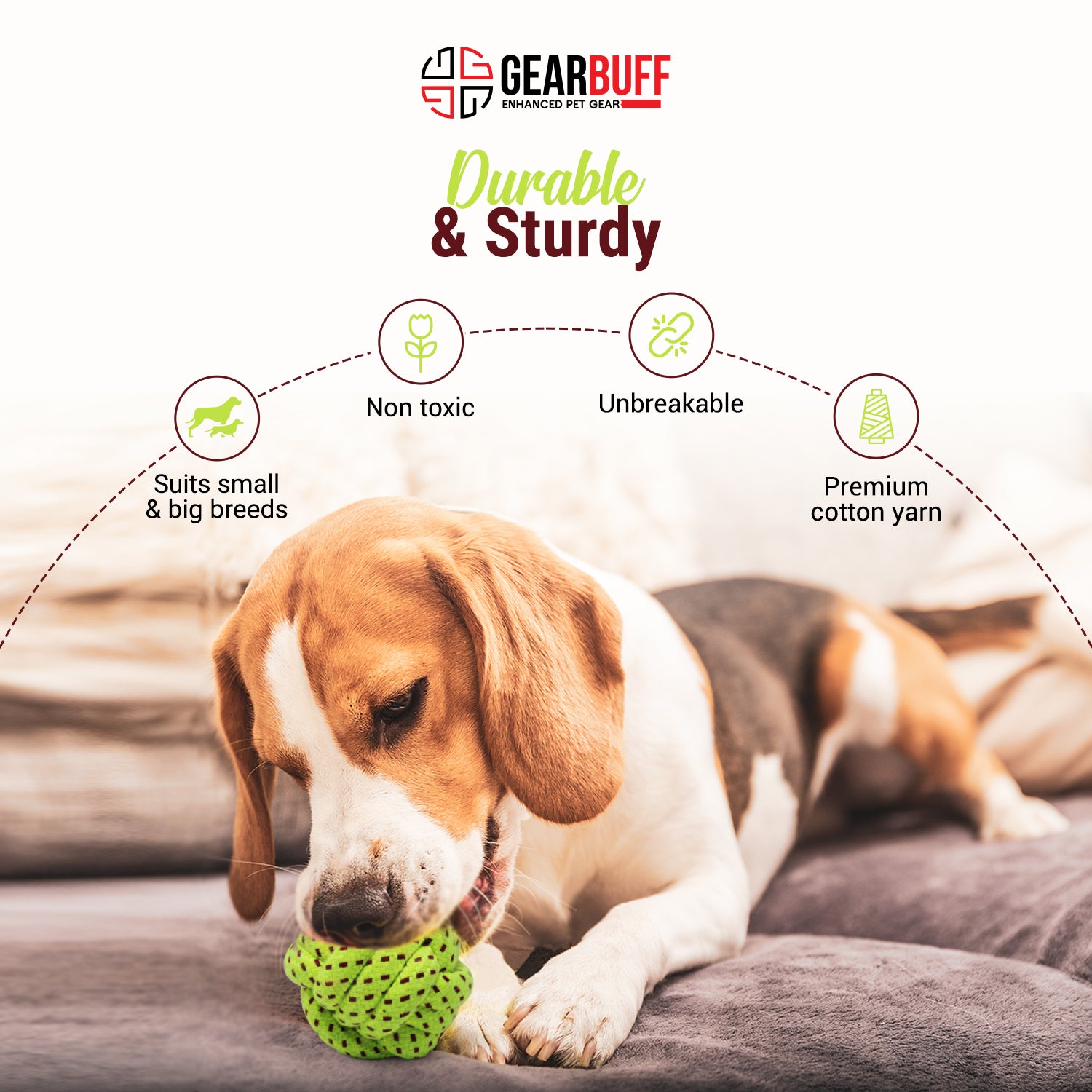 Gearbuff Rope Ball Toy -desc