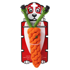 Gearbuff Cord Carrot Rope chew Toy, Orange & Green