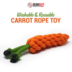 Gearbuff Cord Carrot Rope chew Toy, Orange & Green