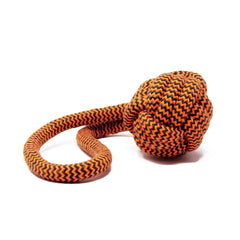 Gearbuff Looped Ball Rope chew Toy, Orange Black